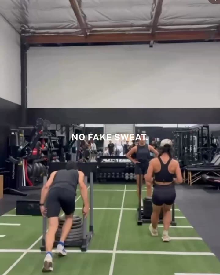 Members of the No Fake Sweat training club gathered together while preparing for HYROX Anaheim